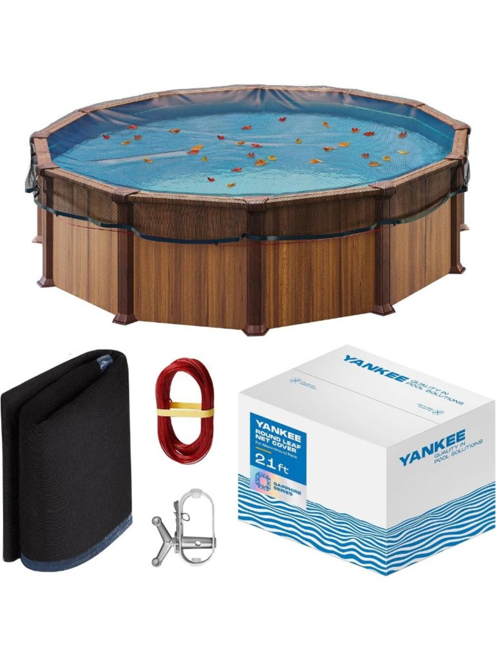 Heavy-Duty 21 Ft Round Pool Leaf Net Cover - Protects from Leaves & Debris